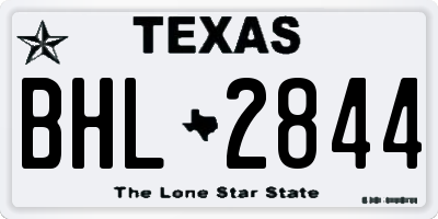 TX license plate BHL2844