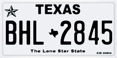 TX license plate BHL2845