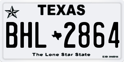 TX license plate BHL2864