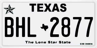 TX license plate BHL2877
