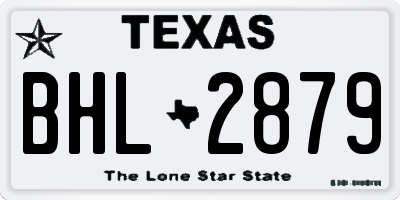 TX license plate BHL2879