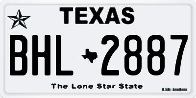 TX license plate BHL2887