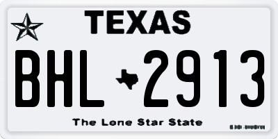 TX license plate BHL2913