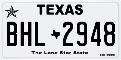 TX license plate BHL2948