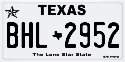 TX license plate BHL2952