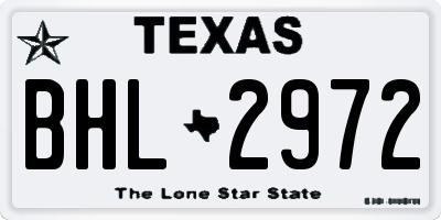 TX license plate BHL2972