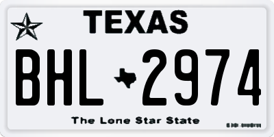 TX license plate BHL2974