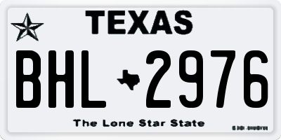 TX license plate BHL2976