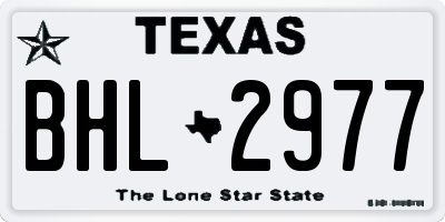TX license plate BHL2977