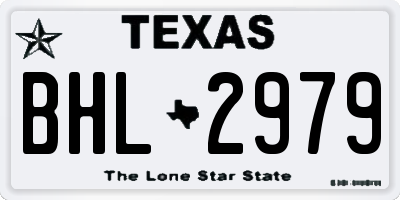 TX license plate BHL2979