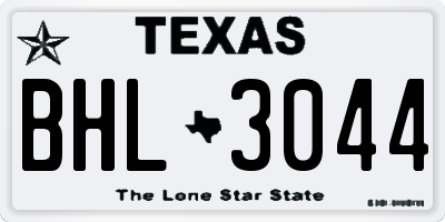 TX license plate BHL3044