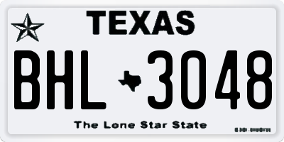 TX license plate BHL3048