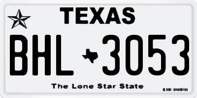 TX license plate BHL3053