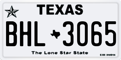 TX license plate BHL3065