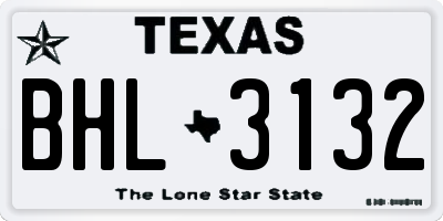 TX license plate BHL3132