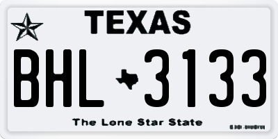 TX license plate BHL3133