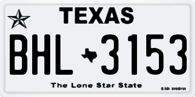 TX license plate BHL3153