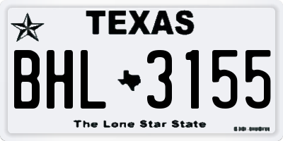 TX license plate BHL3155