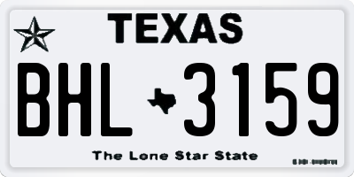 TX license plate BHL3159