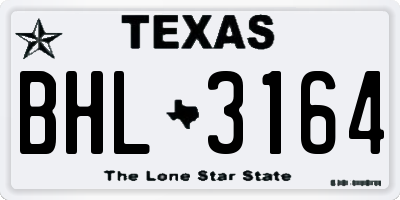 TX license plate BHL3164