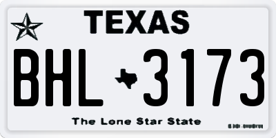 TX license plate BHL3173