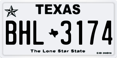 TX license plate BHL3174