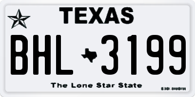 TX license plate BHL3199