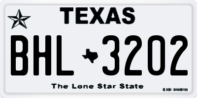 TX license plate BHL3202
