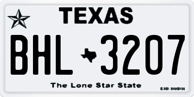 TX license plate BHL3207