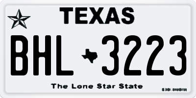 TX license plate BHL3223