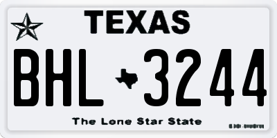 TX license plate BHL3244