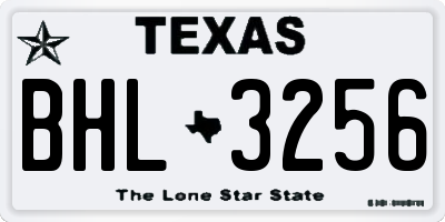 TX license plate BHL3256
