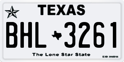 TX license plate BHL3261