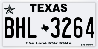 TX license plate BHL3264