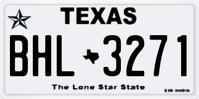 TX license plate BHL3271
