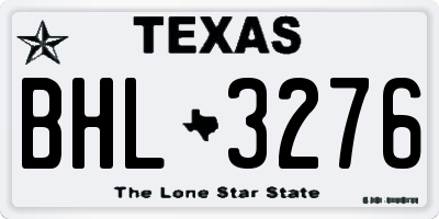 TX license plate BHL3276