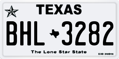TX license plate BHL3282