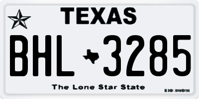 TX license plate BHL3285