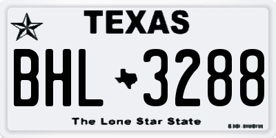 TX license plate BHL3288