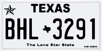 TX license plate BHL3291