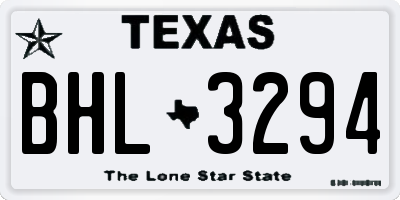 TX license plate BHL3294