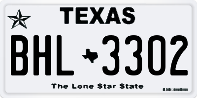 TX license plate BHL3302