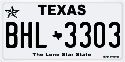 TX license plate BHL3303