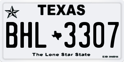 TX license plate BHL3307