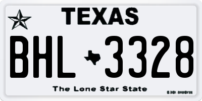 TX license plate BHL3328