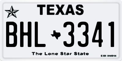 TX license plate BHL3341