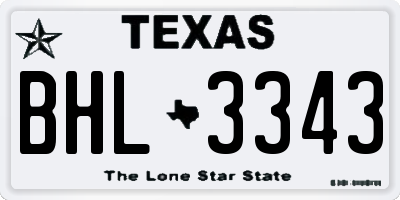 TX license plate BHL3343