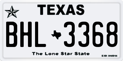 TX license plate BHL3368