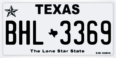 TX license plate BHL3369