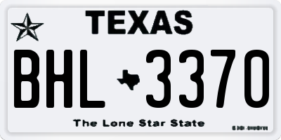 TX license plate BHL3370